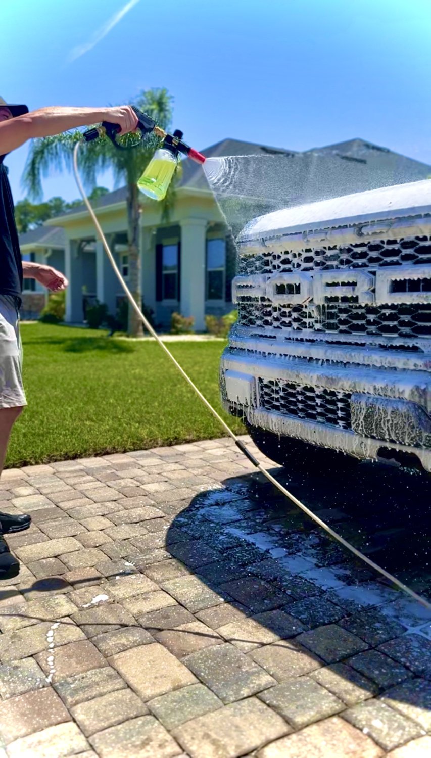 Foam application on car